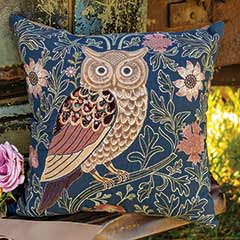 Embroidered Owl Pillow