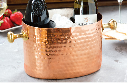 Hammered Copper Wine Caddy