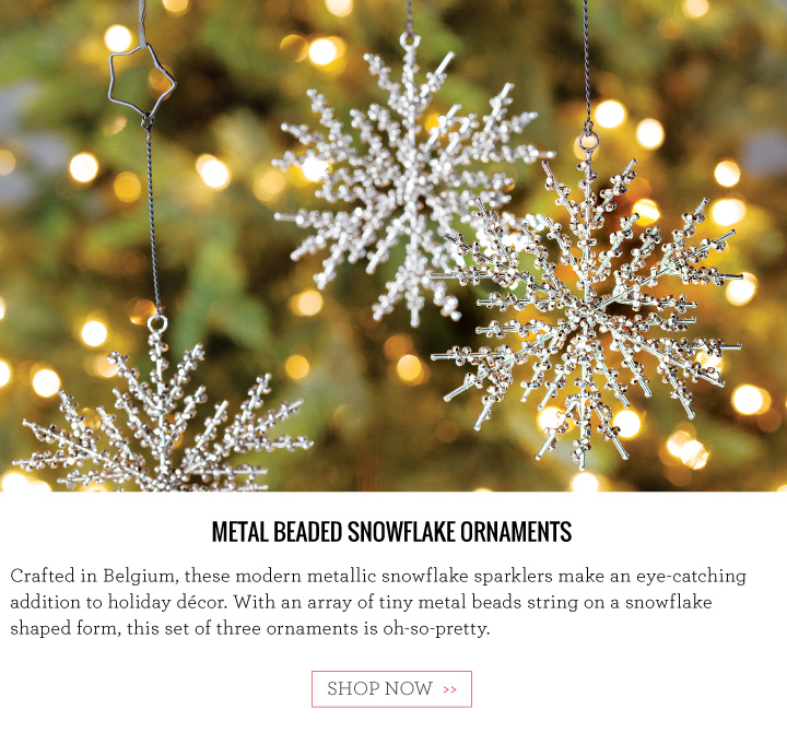 Metal Beaded Snowflake Ornaments
