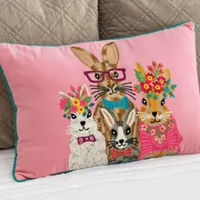 Garden Party Rabbit Pillow