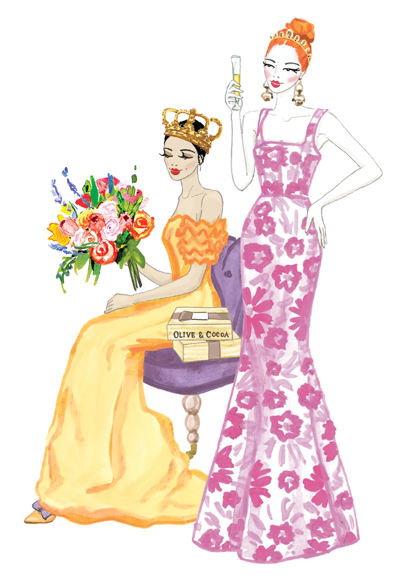 Olive and Cocoa - Bella Madre Illustration