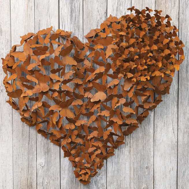 Heart Aflutter Metal Heart - Home Gifts