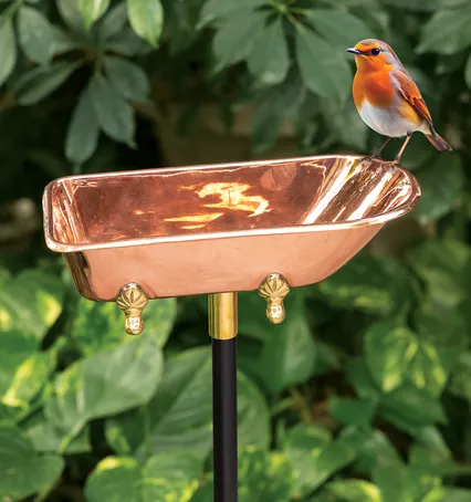Copper Bird Bath Garden Stake - Gifts For The Home