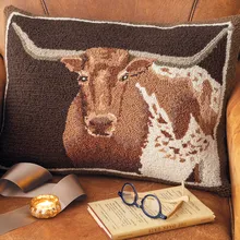 Looped Wool Longhorn Pillow