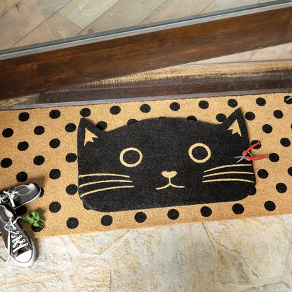 Black Cat Polka Dot Estate Mat