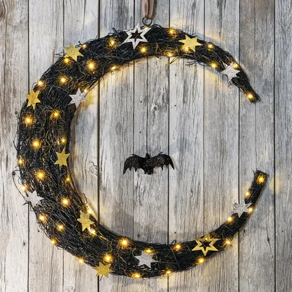 Lit Hanging Crescent Moon