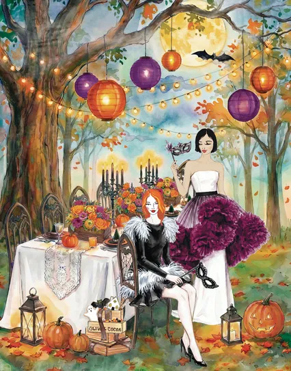 Olive & Cocoa Halloween illustration