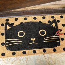 Black Cat Door Mat