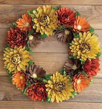 Wood Rosette Wreath