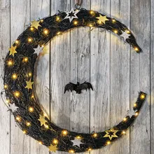 Lit Hanging Crescent Moon