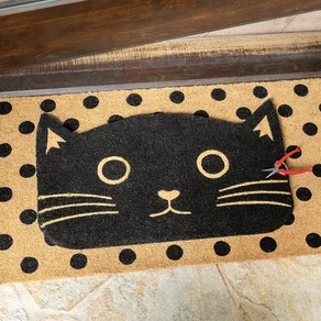 Black Cat Door Mat