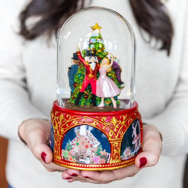 Nutcracker musical snow globe