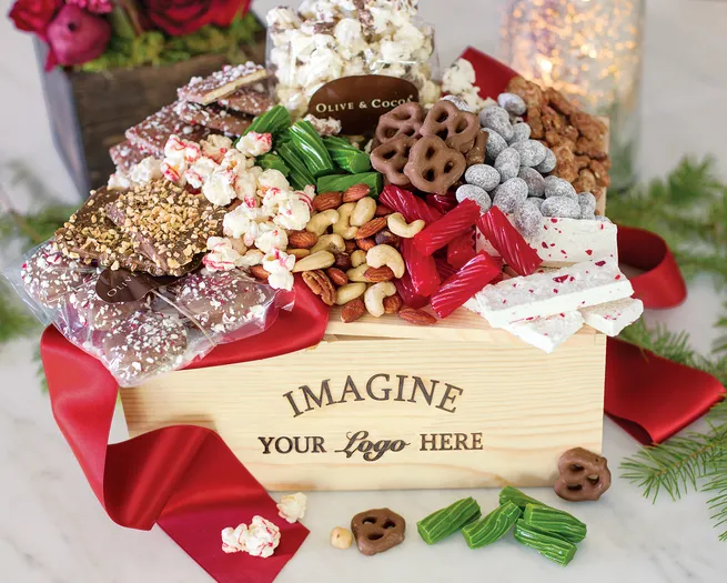 Custom logo holiday gift crate