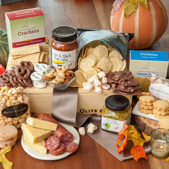 Autumn gourmet food gift crate