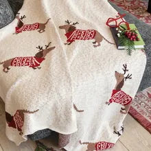 Dashing Dachshund Reindeer Throw