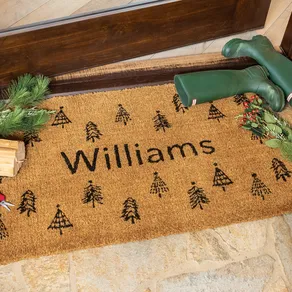 Personalized Winter Tree Estate Mat