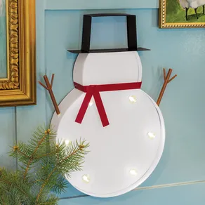 Lit Metal Snowman