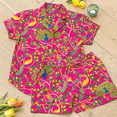 Peacock Parade Short Pajamas