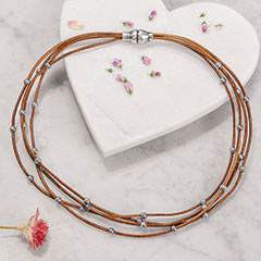 Beaded Leather Choker Or Wrap Bracelet