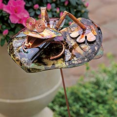 Copper Lily Pad Garden Stake