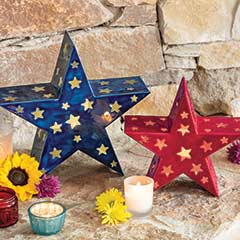 Enameled Star Votive Holders