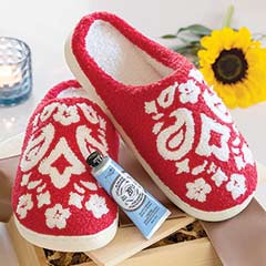 Red Bandana Slippers Set