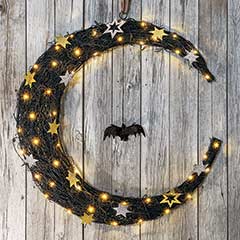 Lit Hanging Crescent Moon