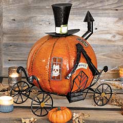 Artisan Lit Pumpkin Carriage