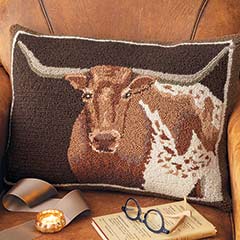 Looped Wool Longhorn Pillow