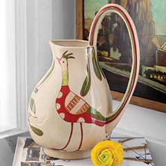 Hand Painted Yardbird Pitcher