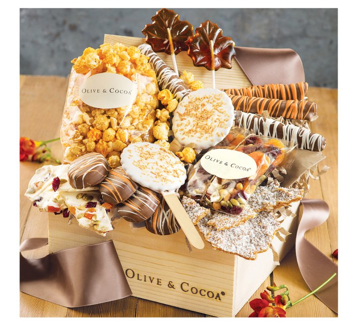 An image of Olive & Cocoa's Autumn Sweet Crate, the perfect Halloween Treat.