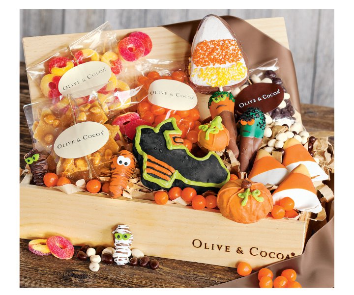 An image of Olive & Cocoas trick or sweets Halloween Candy Basket.