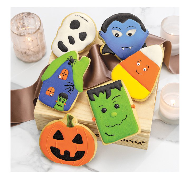 8 | HAUNTED HOUSE COOKIES An image of Olive & Cocoa's cute halloween cookies and treats.