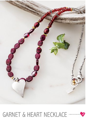 Garnet & Heart Necklace