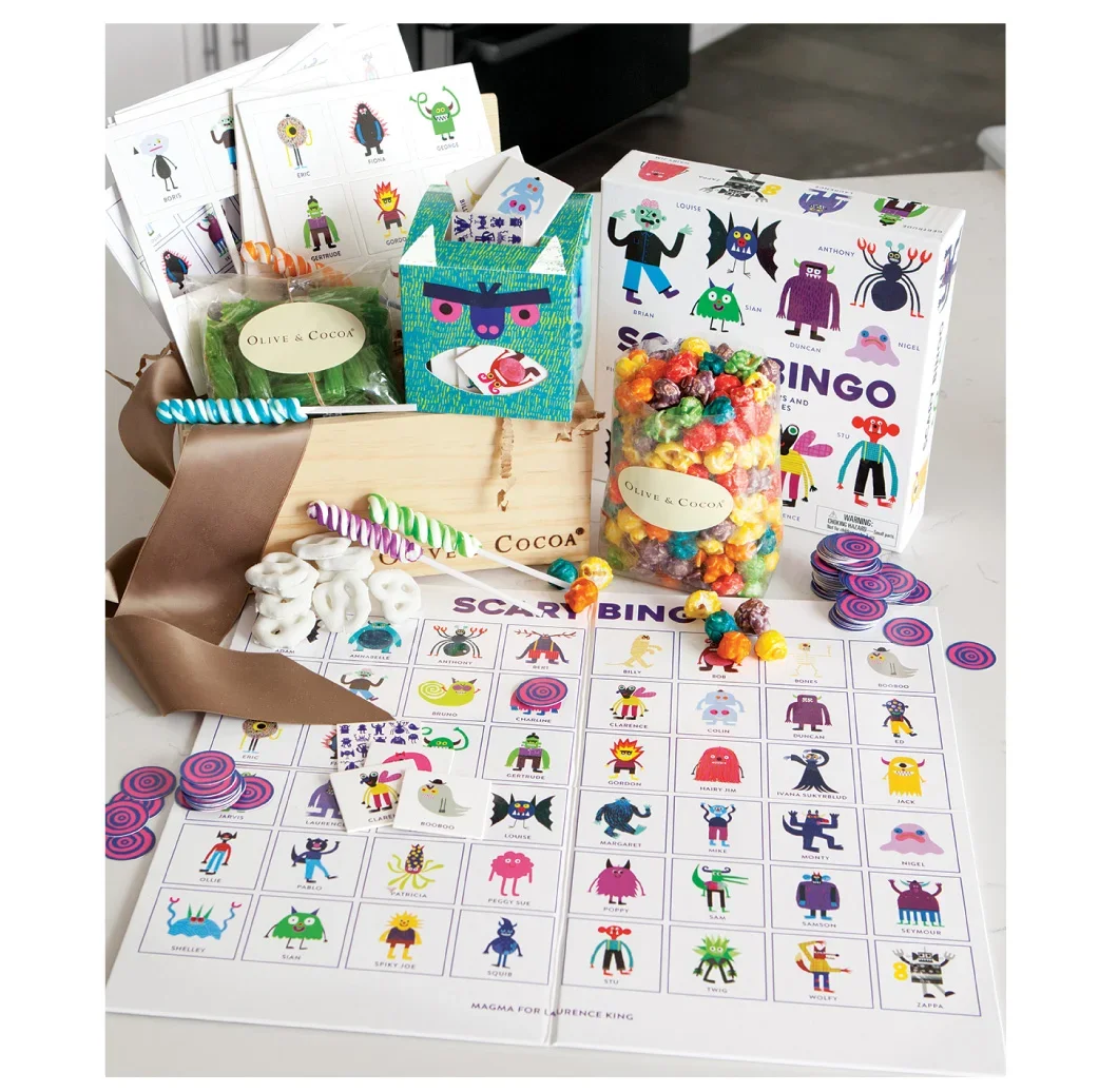 An Image of Olive & Cocoas Monstrously fun Bingo game in their halloween gift basket.
