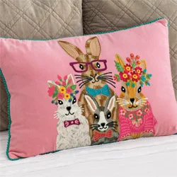 Garden Party Rabbit Pillow