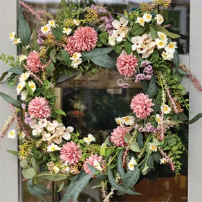 Dahlia Faux Botanical Wreath