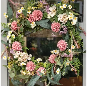 Dahlia Faux Botanical Wreath