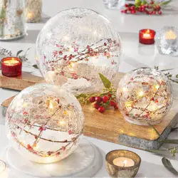 Winterberry Lit Globes