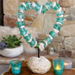Sea Glass & Stone Heart
