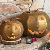 Rustic Metal Jack-O'-Lanterns