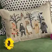 French Linen Trick Or Treat Pillow