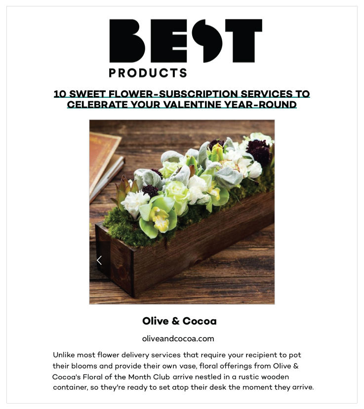 Our Floral of the Month Club is Featured on BestProducts.com