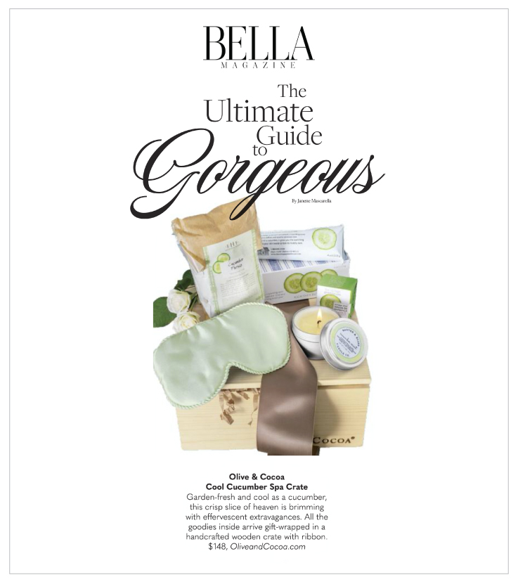 Our Cool Cucumber Spa Crate Highlighted on BELLA Magazine