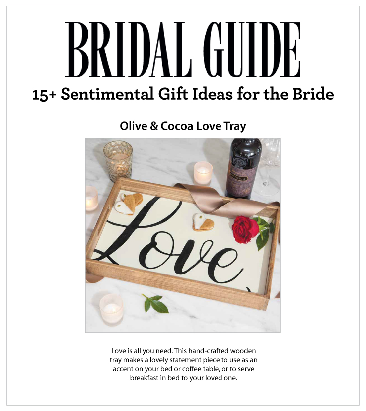 As Seen In Bridal Guide online 11.27.2020