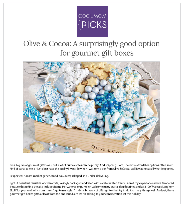 Several of our gift crates were featured on Cool Mom Picks