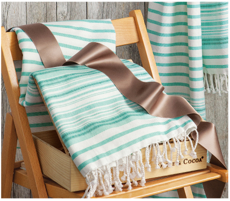 Aqua Turkish Beach Towel Duo