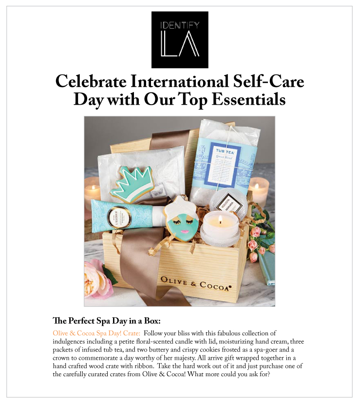 Olive & Cocoa's Spa Day! Crate was featured in IdentifyLA