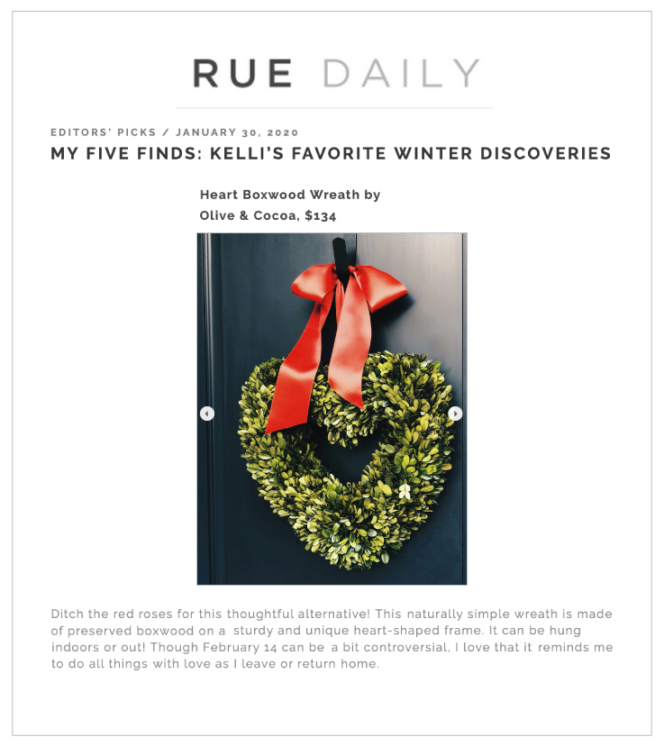 Our Heart Boxwood Wreath & Gummy Love Crate on RueMag.com