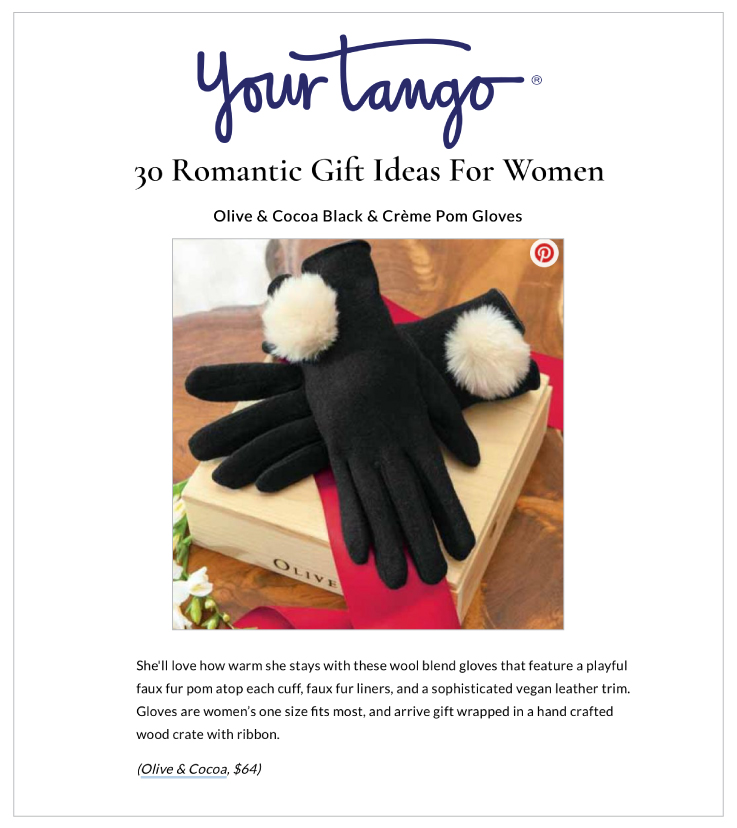 Our Black & Creme Pom Gloves Featured on YourTango.com